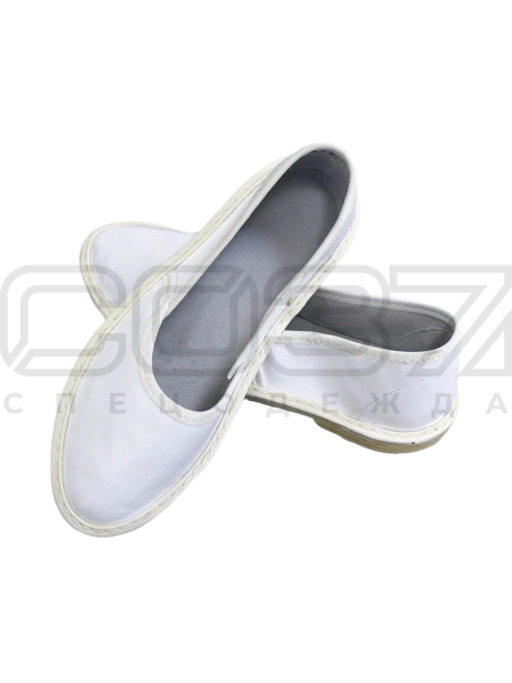 тапочки кож подошва пористая резина белые